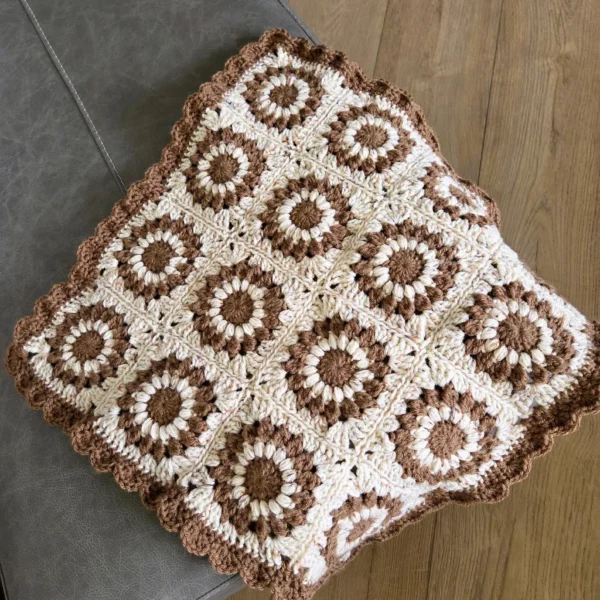 Baby Blanket, 20in Square, Cuddle Blanket, Stroller, Car Seat, Traditional Granny Square Handmade Crochet Blanket